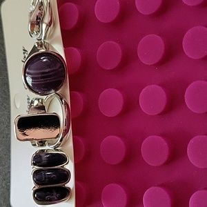 6 pc. Purple Stone & sterling silver ring set